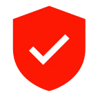 Red shield with black checkmark